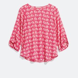 Boat neck pink elephant shirt